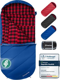KingCamp XXL Flanel Hálózsák Felnőtteknek, Téli Meleg Deckenschlafsack 220x100cm 1