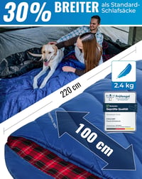 KingCamp XXL Flanel Hálózsák Felnőtteknek, Téli Meleg Deckenschlafsack 220x100cm 2