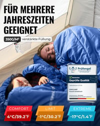 KingCamp XXL Flanel Hálózsák Felnőtteknek, Téli Meleg Deckenschlafsack 220x100cm 3