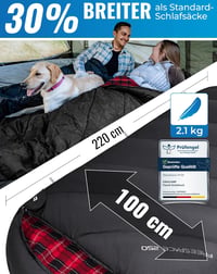 KingCamp XXL Flanel Hálózsák Felnőtteknek, Téli Meleg Takaró Kempingezéshez 220x100cm 2