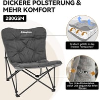 KingCamp XXL összecsukható kemping szék párnázott háttámlával táskával 5