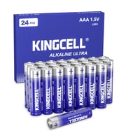KINGCELL AAA Alkalické batérie 24 ks, Maximum Power, 10-ročná životnosť, dlhotrvajúci výkon, do svietidiel, mikrofónov, diaľkových ovládačov a detských hračiek 1