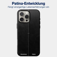Kožené puzdro kingflag pre iPhone 16 Pro, pravá koža s olejovou úpravou, extra tenké, kompatibilné s MagSafe, čierne 2