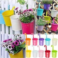 KINGLAKE fém függő virágcserép levehető akasztóval - színes - 10 cm (10 db) 6