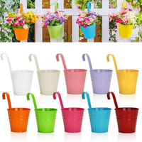 KINGLAKE fém függő virágcserép levehető akasztóval - színes - 10 cm (10 db) 1