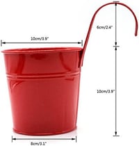 KINGLAKE fém függő virágcserép levehető akasztóval - színes - 10 cm (10 db) 2