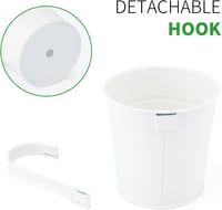 KINGLAKE 10 db fém függőleges virágcserép 16 cm fehér akasztóval 4