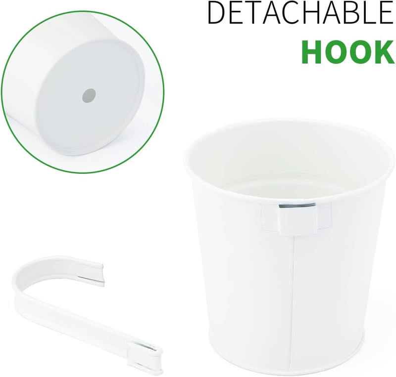 KINGLAKE 10 db fém függőleges virágcserép 16 cm fehér akasztóval