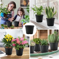 KINGLAKE 100 db fekete műanyag virágcserép 10 cm kerek palántanevelő edény 5