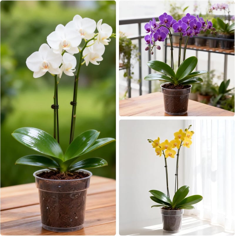 KINGLAKE 11,5 cm Orchidea Cserép Szett 6 db Átlátszó Műanyag Virágcserép Lecsapolónyílással