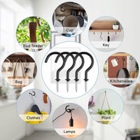 KINGLAKE 12 bucăți cârlige cu șurub pentru tavan, din oțel acoperit cu plastic, negru, pentru agățat 5