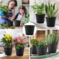 KINGLAKE 15 cm Szaporítóedény 50 db Fekete Műanyag Palántanevelő Cserépkészlet 5