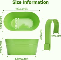 KINGLAKE 27 cm-es fém függőleges virágcserép szett 4 db-os, színes, horoggal és lefolyóval 2