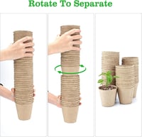 KINGLAKE 50 db 8 cm kerek biodegradálható magvetési cserepe + 50 db fehér növénycímke szett 4