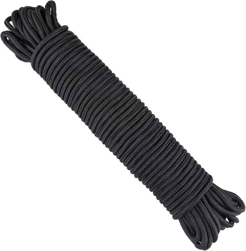 KINGLAKE 6mm Paracord Kötél Fekete 30m Nylon Kötél Kempinghez Kerthez