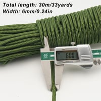 KINGLAKE 6mm zöld nylon kötél 30m erős fonott rögzítő kötél sátorhoz csomagoláshoz 3