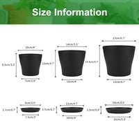 KINGLAKE 8 darabos 14 cm-es virágcserép szett fekete tálcával kaktuszhoz 2