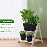 KINGLAKE 8 darabos 14 cm-es virágcserép szett fekete tálcával kaktuszhoz 6