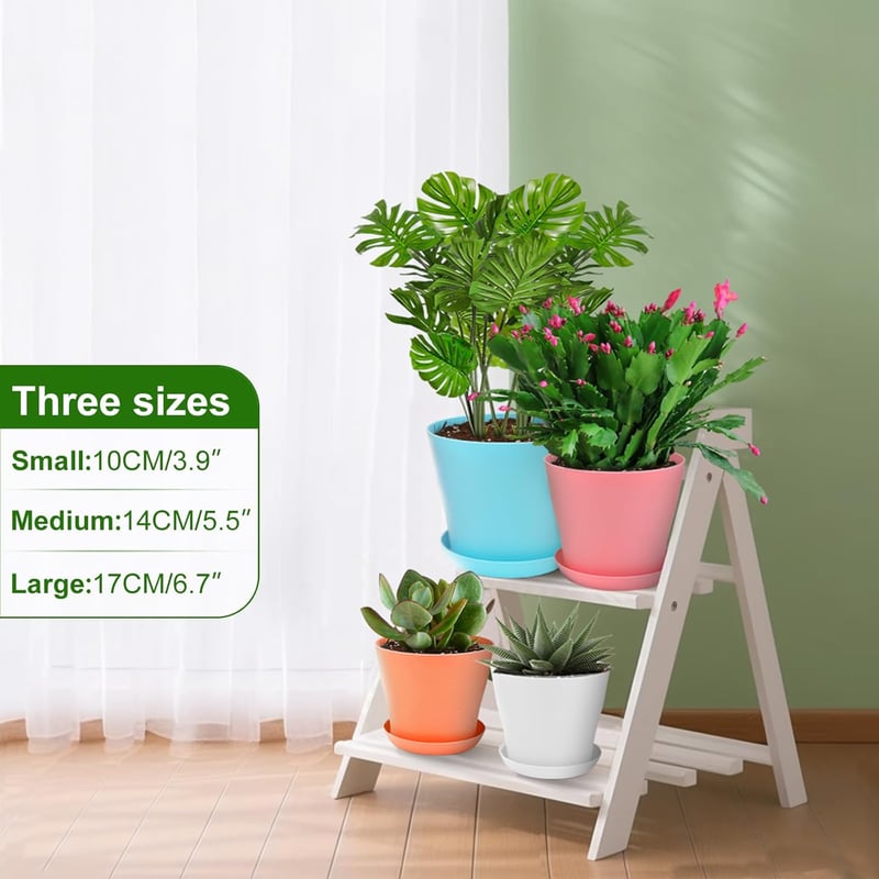 KINGLAKE 8 darabos színes mini virágcserép szett 10 cm-es kerti növénytartó