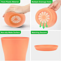 KINGLAKE 8 darabos színes mini virágcserép szett 10 cm-es kerti növénytartó 3