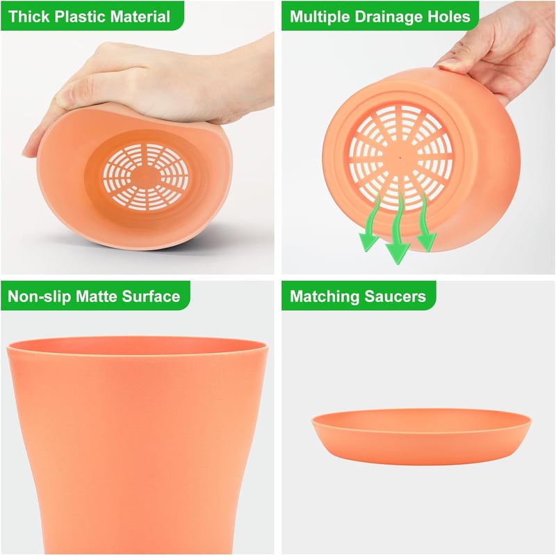 KINGLAKE 8 darabos színes mini virágcserép szett 10 cm-es kerti növénytartó
