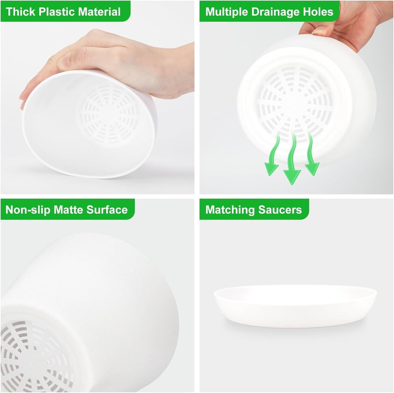 KINGLAKE 8 darabos színes mini virágcserép szett 10 cm-es kerti növénytartó