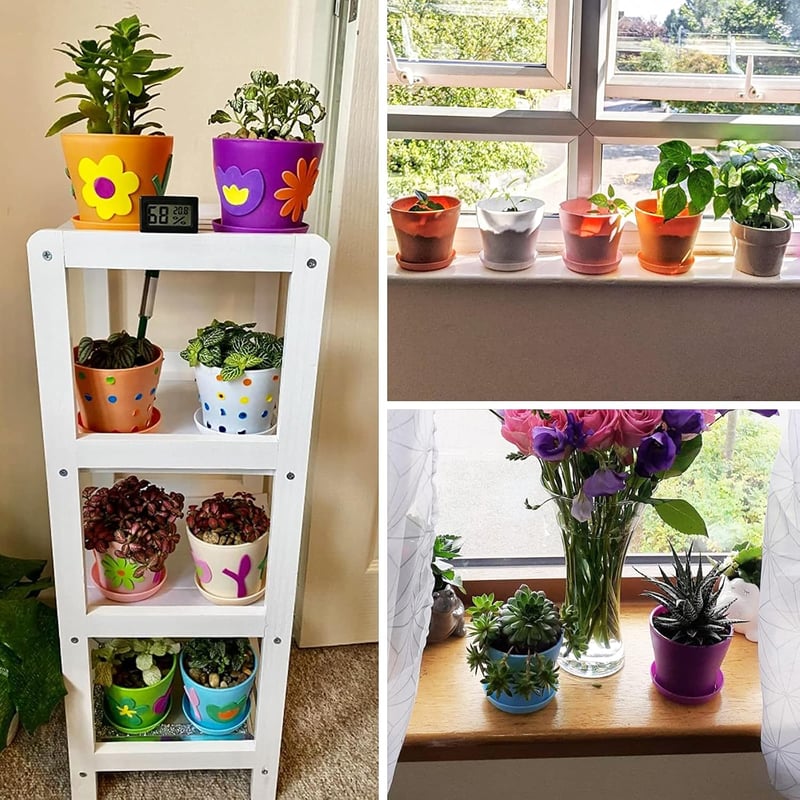 KINGLAKE 8 darabos színes mini virágcserép szett 10 cm-es kerti növénytartó