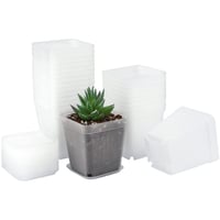 KINGLAKE četvrtasta plastična posuda s podloškom - prozirna - 7 cm - 24 komada 1