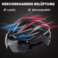 KINGLEAD Kerékpáros Bukósisak Biztonsági Lámpával és Napellenzővel - Unisex, Állítható, Ultrakönnyű, Kék, CE Tanúsított, 54-58cm 4