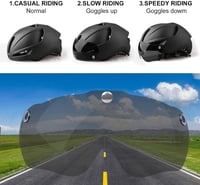 KINGLEAD Kerékpáros Bukósisak Levehető Mágneses Napellenzővel, USB Hátsó Világítással, Állítható Méret 57-62cm, Unisex MTB Sisak - Black 3