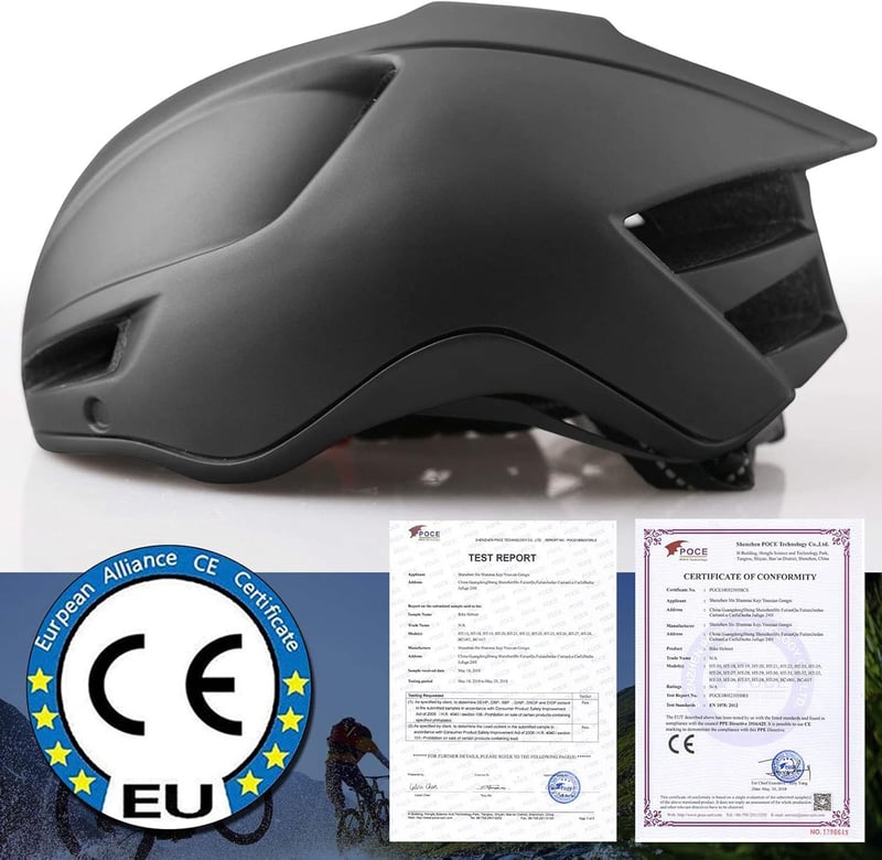 KINGLEAD Kerékpáros Bukósisak Levehető Mágneses Napellenzővel, USB Hátsó Világítással, Állítható Méret 57-62cm, Unisex MTB Sisak - Black