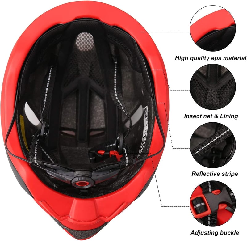KINGLEAD kerékpáros sisak férfi női levehető napellenzővel USB lámpa 57-62cm