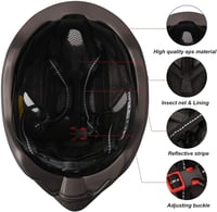 KINGLEAD Kerékpáros Sisak Levehető Mágneses Napellenzővel - USB Világítás, Mosható Bélés, 57-62cm, Unisex MTB Bukósisak - Black-Titan 5