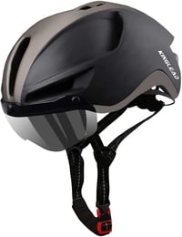 KINGLEAD Kerékpáros Sisak Levehető Mágneses Napellenzővel - USB Világítás, Mosható Bélés, 57-62cm, Unisex MTB Bukósisak - Black-Titan 1