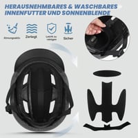 Cyklistická prilba KINGLEAD s magnetickými okuliarmi a USB nabíjateľným svetlom, reflexnými prvkami, nastaviteľná prilba na horský bicykel 55-63 cm 5