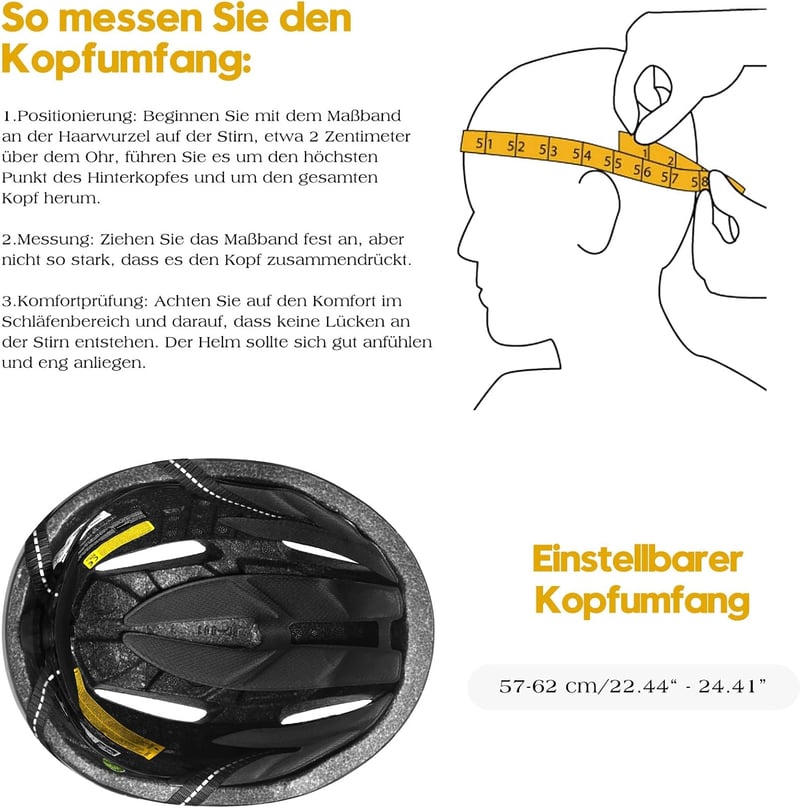 KINGLEAD kerékpáros sisak napszemüveggel, könnyű, szellőző, állítható, mágneses - Black