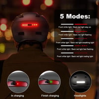 KINGLEAD Kerékpáros Sisak USB Tölthető Első-Hátsó Világítással, 5 Fénymód, Könnyű Unisex Bukósisak Roller, E-Bike és Országúti Kerékpár Hasz 2