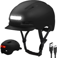 KINGLEAD Kerékpáros Sisak USB Tölthető Első-Hátsó Világítással, 5 Fénymód, Könnyű Unisex Bukósisak Roller, E-Bike és Országúti Kerékpár Hasz 1