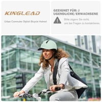 Cască de ciclism KINGLEAD Urban Commuter pentru bărbați și femei - Cască reglabilă pentru oraș și trekking - 55-60 cm - Alb - Mărimea XL 3