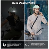 Cască de ciclism KINGLEAD Urban Commuter pentru bărbați și femei - Cască reglabilă pentru oraș și trekking - 55-60 cm - Alb - Mărimea XL 7