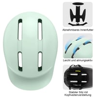Cască de ciclism KINGLEAD Urban Commuter pentru bărbați și femei - Cască reglabilă pentru oraș și trekking - 55-60 cm - Alb - Mărimea XL 5