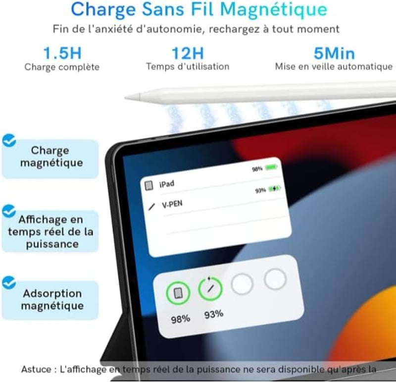 Kingone Charge Mágneses Stylus iPad Pro 12.9 11 Air Mini Tenyérvédelem