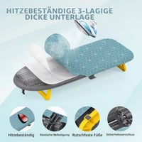 KINGRACK Sklopiva stolna daska za glačanje, prijenosna kompaktna daska za glačanje s držačem glačala i kukom za vješanje, 31 x 80 cm, svijetlo plava 4