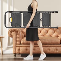 KINGRACK Scăunel pliabil cu 4 trepte, capacitate de 360 kg, trepte late antiderapante, cu mâner, negru, pentru bucătărie și uz casnic 8