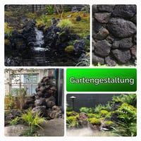 KINGRUI Čierna lávová skala Prírodný vulkanický kameň 6-15 cm Akvárium Aquascaping Krevety Nádrž Terárium Dekorácia 2,3 kg 4 ks 6