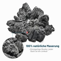 KINGRUI Čierna lávová skala Prírodný vulkanický kameň 6-15 cm Akvárium Aquascaping Krevety Nádrž Terárium Dekorácia 2,3 kg 4 ks 2