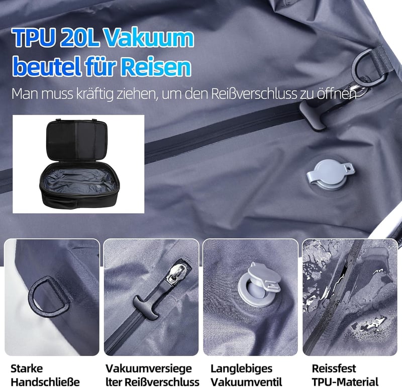 KINGSLONG 33L Vákuumos Utazó Hátizsák 17.3" Laptop Táska USB Csatlakozóval