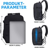 KINGSLONG 33L Vákuumos Utazó Hátizsák 17.3" Laptop Táska USB Csatlakozóval 2