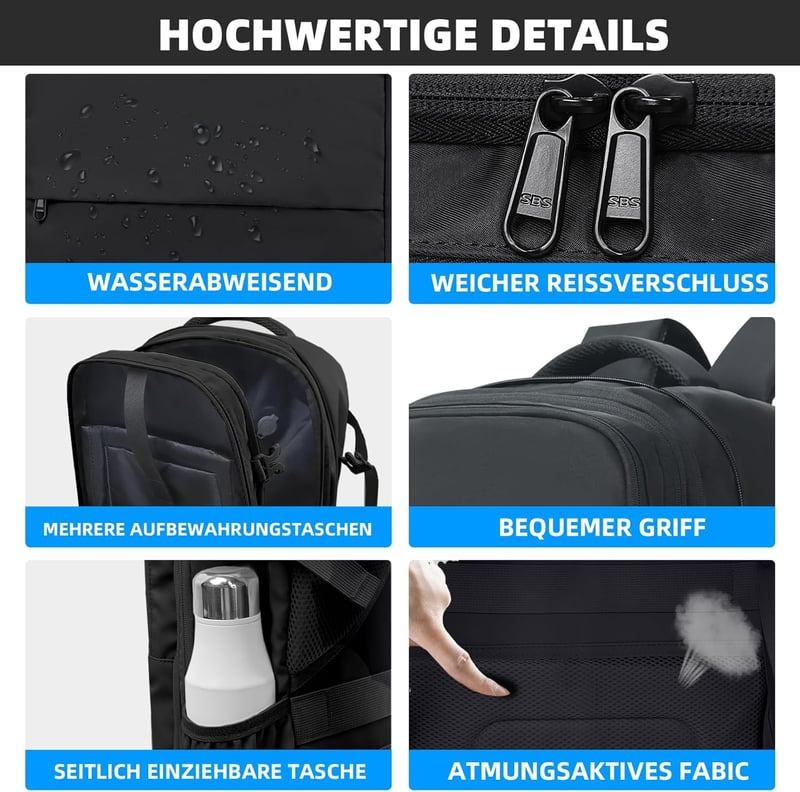 KINGSLONG 33L Vákuumos Utazó Hátizsák 17.3" Laptop Táska USB Csatlakozóval
