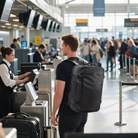 KINGSLONG 48L Vákuumos Utazó Hátizsák 17.3" Laptop Táska Repülőgép Kabin Méret Vízálló Fekete 8